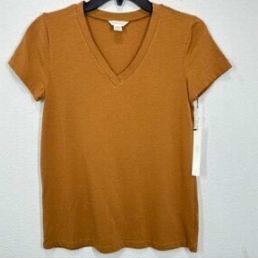 Caslon V-Neck Brown Top NWT size medium